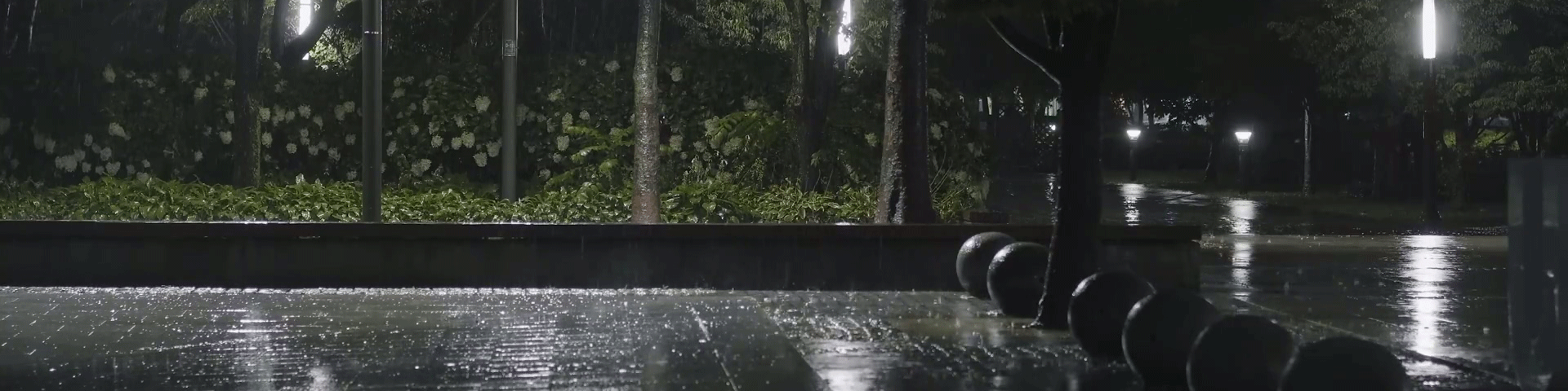 晚上公园大雨雷雨，99%的人都会很快入睡