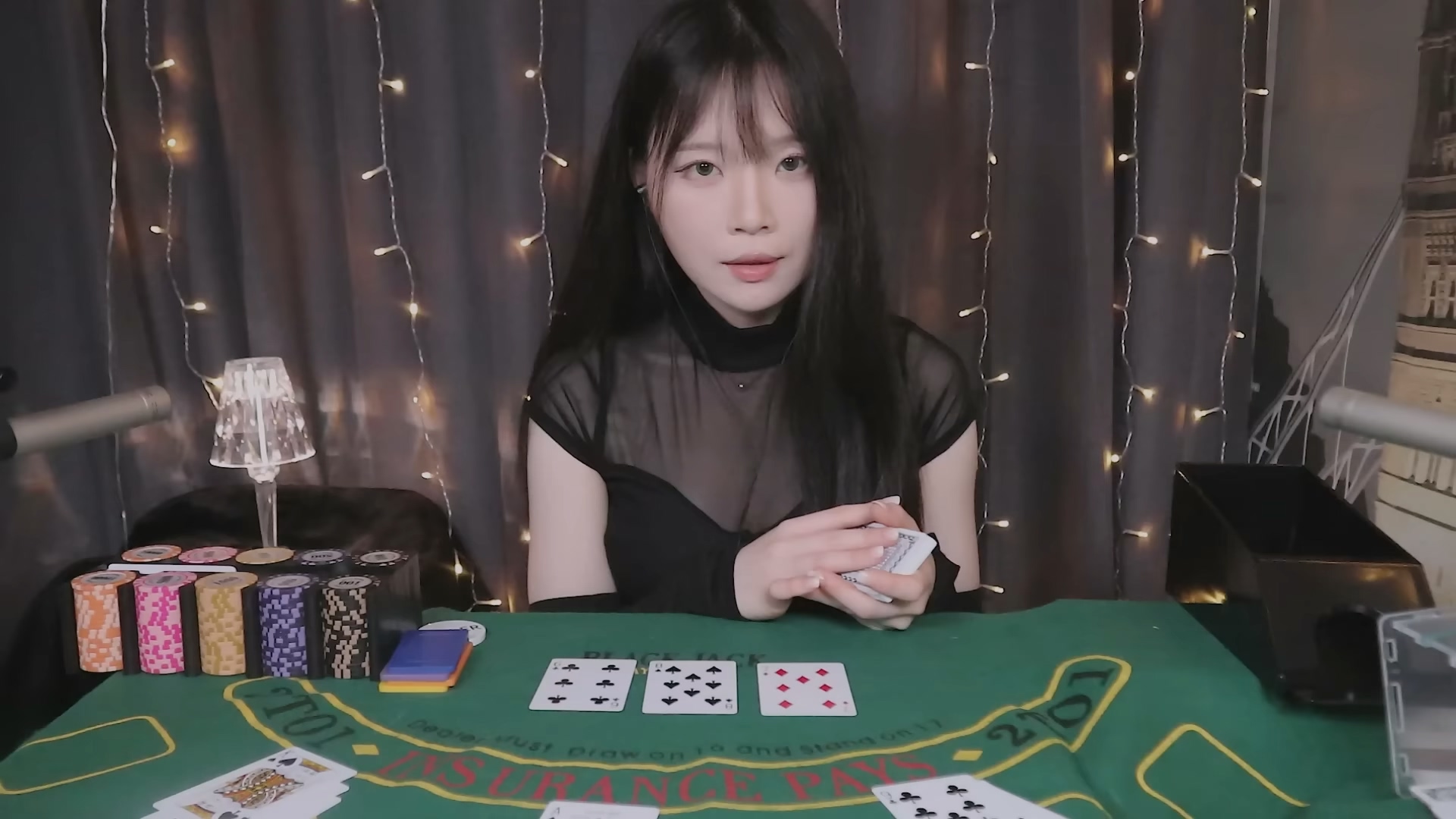 Nara-与赌场荷官的二十一点游戏（牌声、筹码声、幕后花絮）